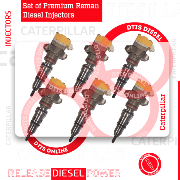10R0782 (3126) - Set of Premium Reman Diesel Injectors - 6 Injectors Set - $1,200.00+$600.00 Core Free Shipping in all orders