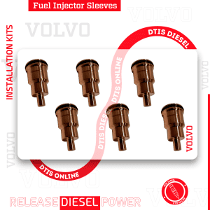 3183368 6 FLAT FUEL INJECTOR SLEEVES FOR VOLVO D12-D16 INJECTORS – $300.00