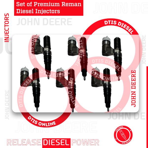 EX631011 - Set of Premium Reman Diesel Injectors - John Deere - 6 Injectors set – $2,100.00+$1,200.00 Core Charge Free Shipping in all orders