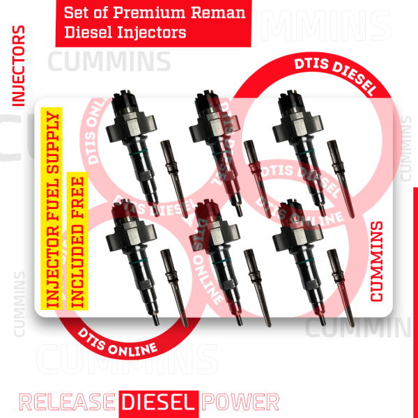 5579407 ISL - SET OF PREMIUM REMAN DIESEL INJECTORS - 6 Injectors Set FUEL SUPPLY INCLUDED- $2,100.00 + $900.00 Core Free Shipping in all orders