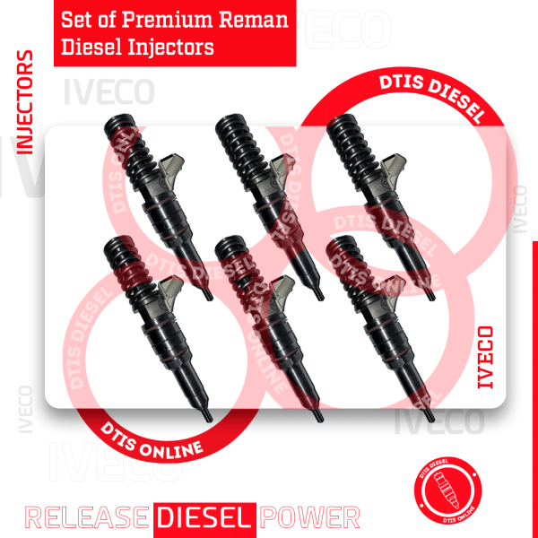 0414703009 EUICASE IH CURSOR - SET OF PREMIUM REMAN DIESEL INJECTORS - 6 Injectors Set - $1,200.00 + $1,200.00 Core Free Shipping in all orders