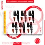 EX631008 D12 Old Style - Set of Premium Reman Diesel Injectors – $2,100.00+$1,200.00 - 6 Injectors Set - Core Charge Free Shipping in all orders