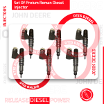 Set of Premium Reman Diesel Injectors - John Deere - 6 Injectors set – $2,100.00+$1,200.00 Core Charge Free Shipping in all orders